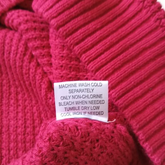 Weatherproof Vintage Red Chunky Cotton Waffle Knit Pullover Sweater Men's Large - Picture 6 of 12